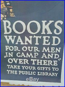 WW1 Books Wanted Recruiting Poster Military Book Club ORIGINAL