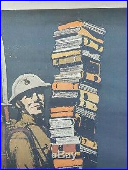 WW1 Books Wanted Recruiting Poster Military Book Club ORIGINAL