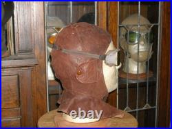 WW1 GERMAN PILOTS FLIGHT FLYING HELMET & GOGGLES. Sz 7