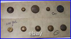 WW1 German Germany military uniform iron & brass buttons & dog tags USA