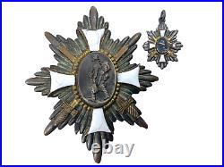 WW1 Imperial German Enameled Hamburg Cross & Miniature