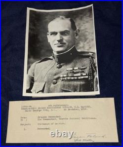 WW1 Marine USMC General Logan Feland Belleau Wood Hero Photo + Autograph Marine