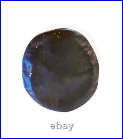 WW1-WW2 German Officer's Black Leather Muir Visor Cap, Strap + Wreath & Cockade