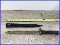 WW1 era Czech CSZ Greek Mauser Bayonet Scabbard Throat Markings F 23 Z in Circle