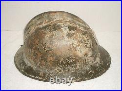 WW1 or WW2 Polish adrian helmet with badge, liner, chinstrap