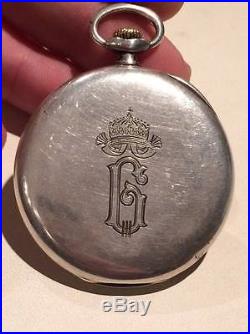 Ww2 Aircraft Military Pilot Longines Silver Award Pocket Watch King Boris III