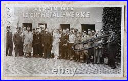 WW2 GERMAN DR. ROBERT LEY at CRITICAL LUFTWAFFE ALLOYS Co. (OOAK) PHOTO POSTCARD