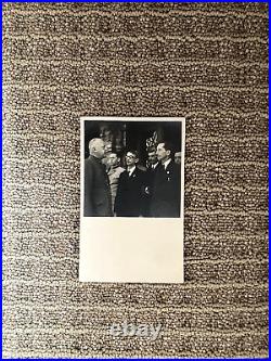 WW2 GERMAN MUNICH GAULEITER ADOLF WAGNER greets KARL FIEHLER PHOTO POSTCARD RPPC