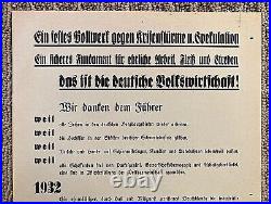 WW2 GERMAN PARLIAMENTARY ELECTION REFERENDUM & ANNEXATION of AUSTRIA BROADSIDE