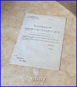 WW2 GERMAN PROTECTION SQUADRON + SECURITY SERVICE of DUTCH OCC. TERR. FORM 1944