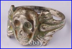 WW2 Ring Skull Bones WWII Death head WWI symbol of death Goth Cosplay Gothic art