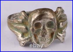 WW2 Ring Skull Bones WWII Death head WWI symbol of death Goth Cosplay Gothic art