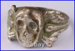 WW2 Ring Skull Bones WWII Death head WWI symbol of death Goth Cosplay Gothic art