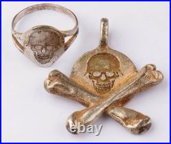 WW2 Set WWII Skull hat Ring war period WW1 Smile WWI Battlefield artifact Milita
