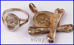WW2 Set WWII Skull hat Ring war period WW1 Smile WWI Battlefield artifact Milita