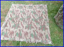 WW2 Swiss M31 Splittertarnmuster Tent 2 Halves, Poles and Stakes