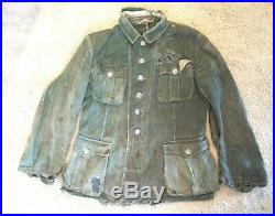 WW2 german m1940 reed green HBT tunic pleated, belowed pockets no insignia sz39