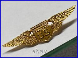 WWI-1930's, U. S ARMY, AIR SERVICE AVIATOR, SWEETHEART WING, 1/20 12K GF, VINTAGE