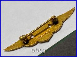 WWI-1930's, U. S ARMY, AIR SERVICE AVIATOR, SWEETHEART WING, 1/20 12K GF, VINTAGE