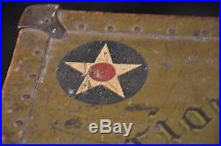 WWI Air Service US Army'Stonewall Okla' Aviation Painted Footlocker, named & VG