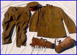 WWI IDd VETERINARY CORPS Officers Uniform Tunic Pants Leggings Hat Transition