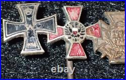 WWI Imperial German Austrian EK1 Red Double Eagle & Hindenburg Cross Stickpin