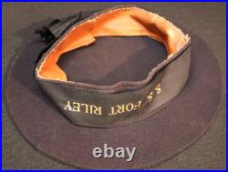 WWI Interwar USN Navy Service Type Sailors Flat Cap S. S. FORT RILEY Tally