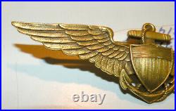 WWI Post WW1 USN US Navy Aviator Pilot Wing ID'ed-ROBBINS 1920's FEATHER DETAIL