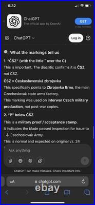 WWI Pre WWII Czechoslovakian Czech VZ 24 Bayonet