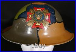 WWI U. S. Veterans of Foreign Wars VFW M1917 Camouflage Helmet Post-War Doughboy