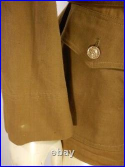 WWI US Army Cotton Tunic Jacket FREELAND Workwear Change Buttons Dated 1920