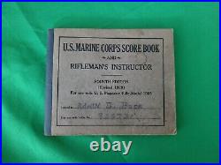 WWI US Marine Corps Scorebook Springfield Rifle Instructions Fourth Edition 1929
