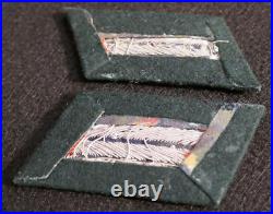 WWII German Army Wehrmacht Artillery Officers Collar Tabs Bullion Embroidered VF