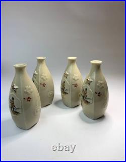 WWII Imperial Japanese Army China Incident Commemorative Sake Bottles Set of 4