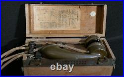 WWII Imperial Japanese Army Type 92 Field Phones Set & Leather Field Repair Case