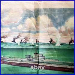 WWII Imperial Japanese Navy Large Submarine Attack Poster / Wartime Propaganda