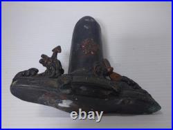 WWII Imperial Japanese Navy Shell Vase Anchor Sakura Metal Ornament Signed