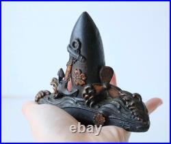 WWII Imperial Japanese Navy Shell Vase Anchor Sakura Metal Ornament Signed