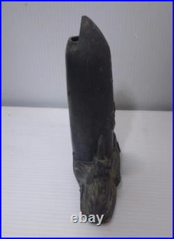 WWII Imperial Japanese Navy Shell Vase Anchor Sakura Metal Ornament Signed