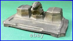 WWII Imperial Japanese Shanghai Incident Veteran Lion Inkstand Trophy