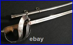 WWII Italian Army M1888 Officers Sword Double Etched 40 Inch Mounted & Scabbard