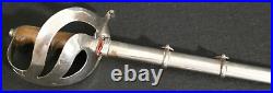 WWII Italian Army M1888 Officers Sword Double Etched 40 Inch Mounted & Scabbard