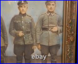 WWII Polish Army Officers Colorized Bubble Glass Framed Photograph 14 x 22 Inch