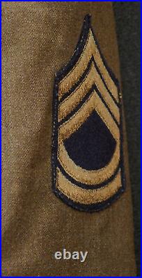 WWII US 7th Army 40R Ike Jacket 6 Theater Ribbons T/Sgt. Pre-War Service, Early