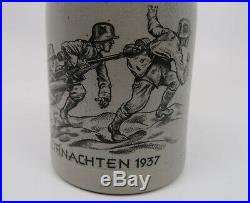WWII vintage antique beer mug ceramic stein WW1 German 0.5L Wehrmacht Heer Army