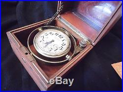 Waltham U. S. Navy Ship Deck Clock/Chronometer/Watch in Original Case Works