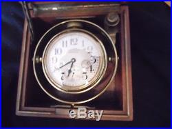 Waltham U. S. Navy Ship Deck Clock/Chronometer/Watch in Original Case Works