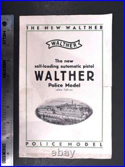 Walther PP Brochure Original Circa 1929 English Language Rare