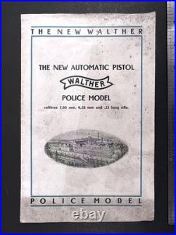 Walther PP Brochure Original Dated 1934 English Language Rare With 6.35 Noted