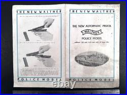 Walther PP Brochure Original Dated 1934 English Language Rare With 6.35 Noted